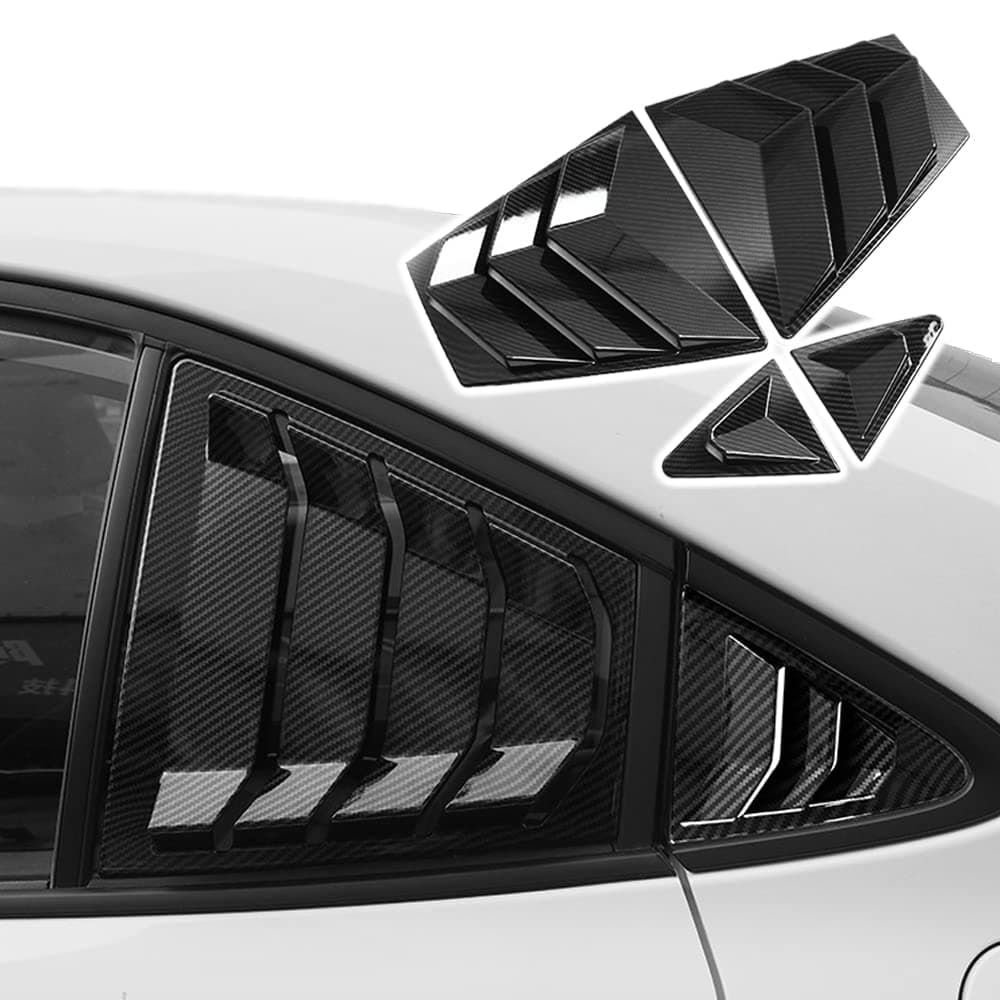 BOYUER for Toyota Corolla 2020 2021 2022 2023 2024 2025 Racing Style Rear Side Window Louvers Sport Style Scoop Louvers Cover Blinds Exterior DecorationCarbon fiber black