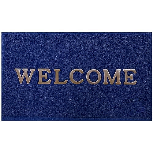 Kuber Industries Welcome Doormat for Home Entrance | Anti Slip & Waterproof Paydan/Rubber Noodle Mat for Indoor, Outdoor | Chavitti | Paudan (Blue)