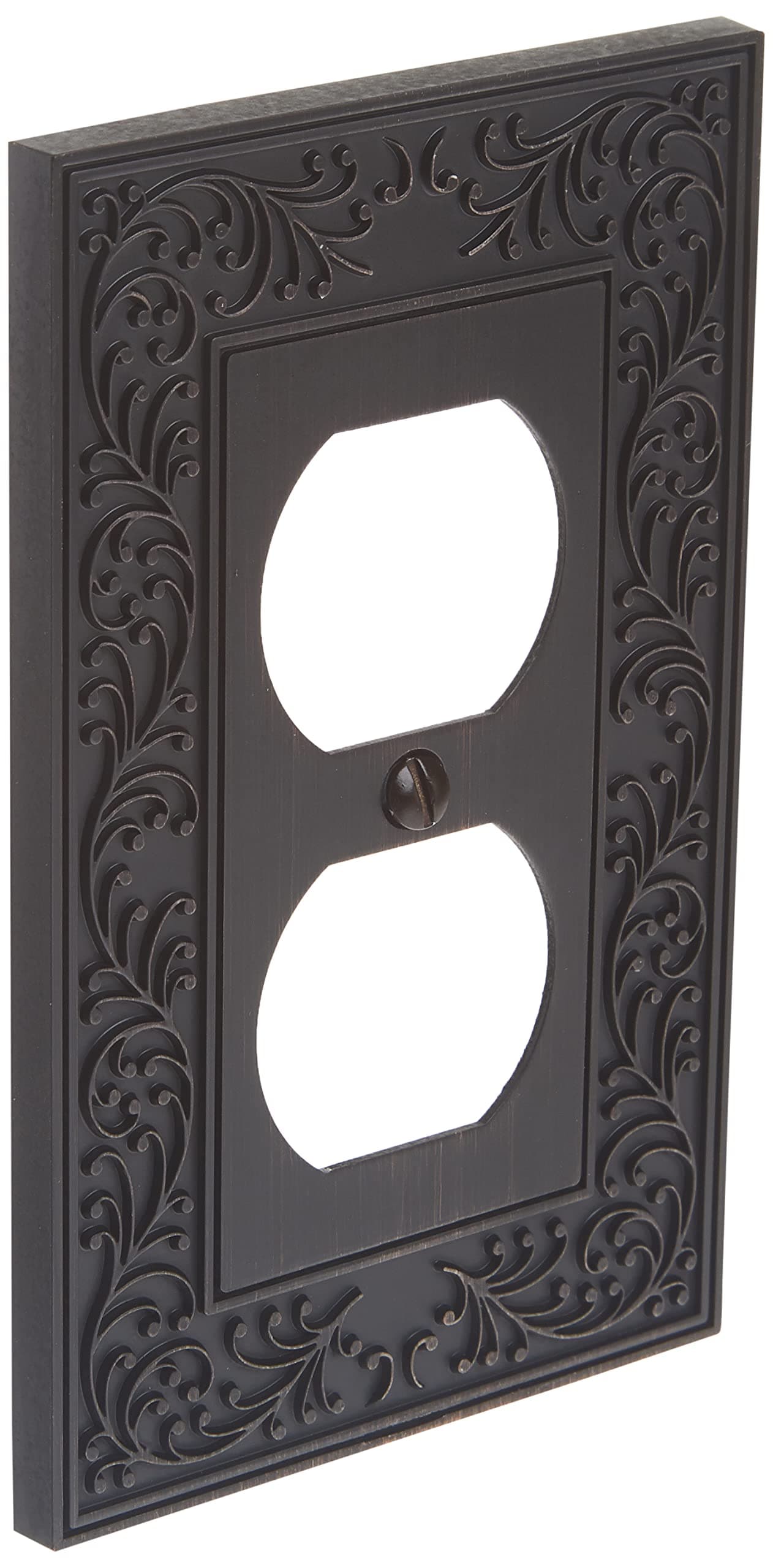 Amerelle 43DVB English Garden Wallplate 1 Duplex Cast Metal Aged Bronze 1Pack