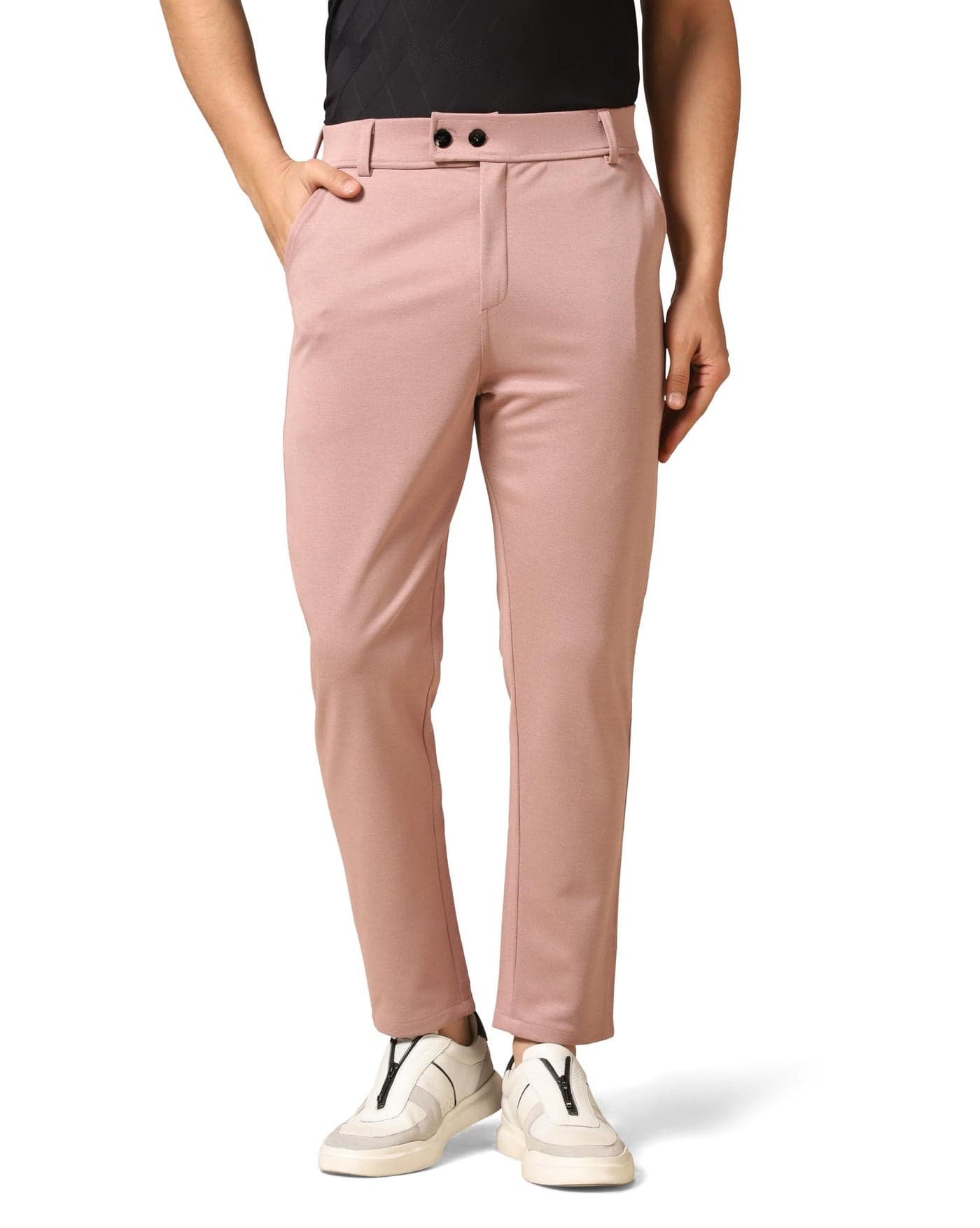 TOPLOT Men's Regular Casual Pants (Men-Pant-5181-Pink-36)