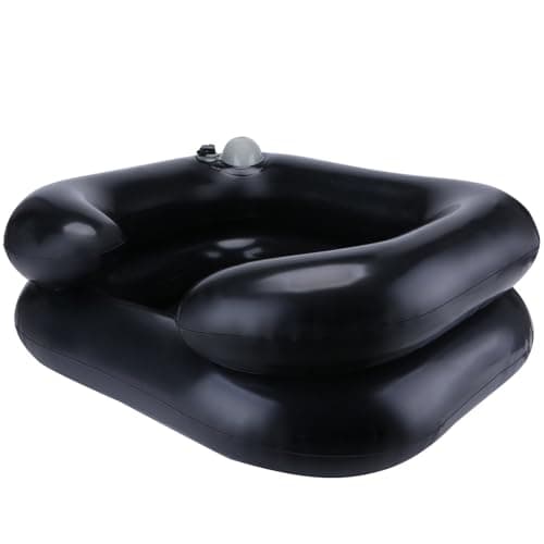 Upgraded Inflatable Hair Washing Basin with Builtin Manual Pressure Inflation Portable Shampoo Bowl Sink for Hair Washing Station Elderly Disabled Bedridden