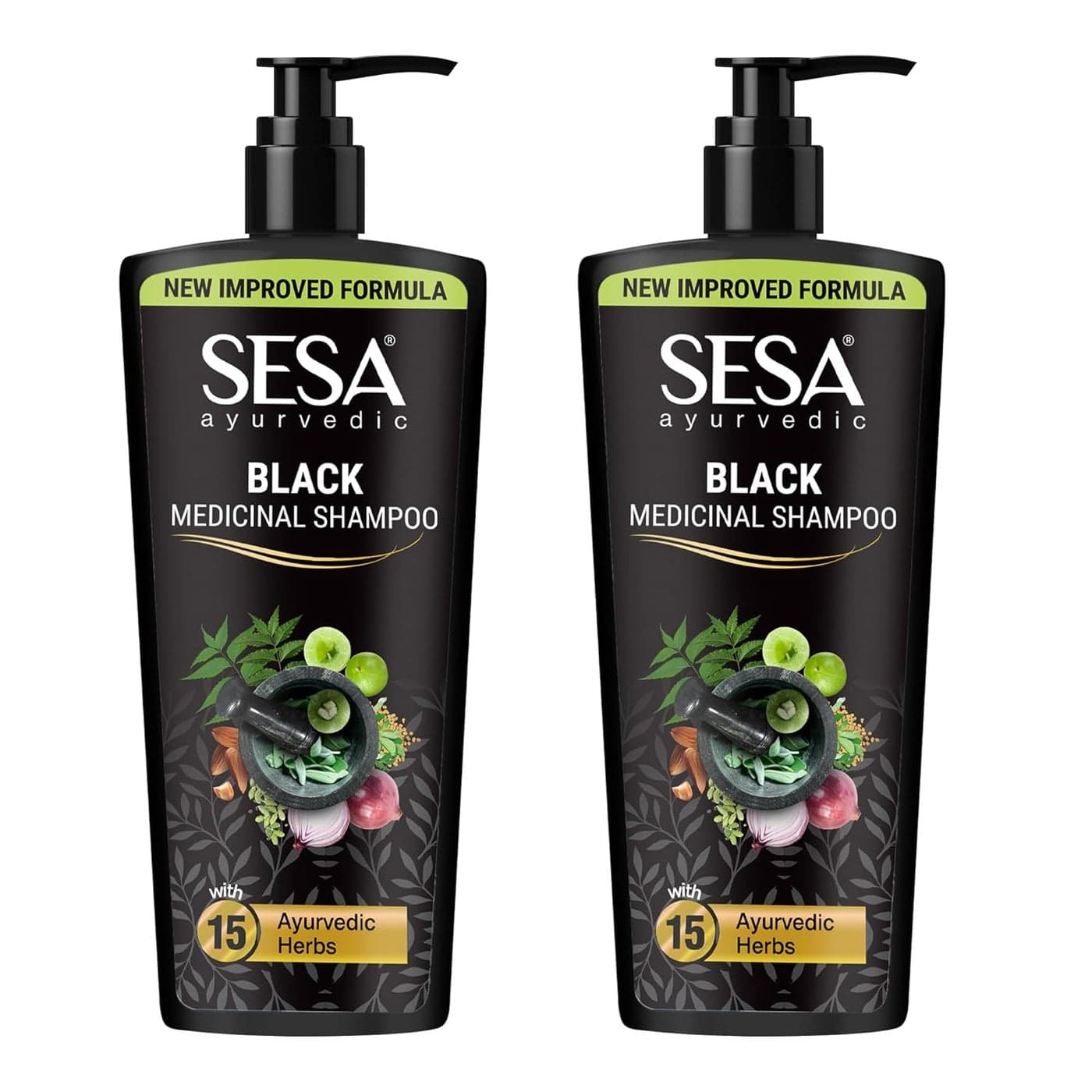 Sesa Ayurvedic Medicinal Shampoo Hairfall Control Anti Dandruff Shampoo Infused with 17 Ayurvedic Herbs Smooth Shiny Hair For Men Women 500 ml Pack of 2
