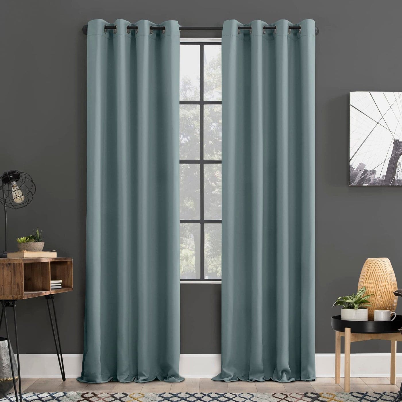 Sun Zero Soho 2pack Blackout Energy Efficient Grommet Curtain Panel Pair 54 x 84 Mineral