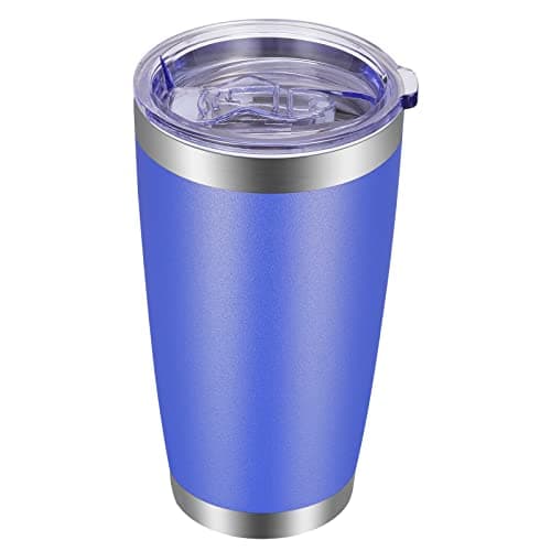 VEGOND 20oz Tumbler with Lid and Straw Stainless Steel Tumbler Cup Vacuum Insulated Double Wall Travel Coffee Mug Powder Coated Coffee Cup Bluish Violet 1 Pack