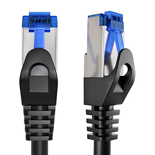 KabelDirekt – Network Cable – 5Gbps, for Maximum Fiber-Optic Internet Speed – 75ft, Available in 1-100ft – Ethernet & LAN Cable for Gigabit Networks, Router/Modem, RJ45 (Black/Silver)