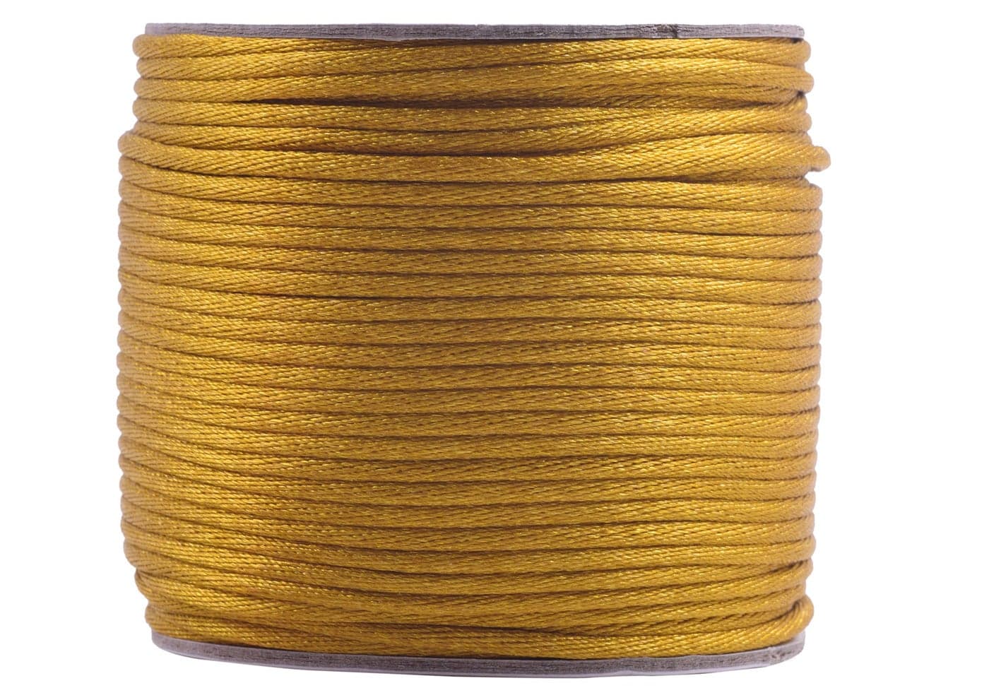 KONMAY 50 Yards 20mm Nylon Rattail Satin Silk Trim Cord Beading String for Chinese Knotting Kumihimo Beading Macram Jewelry Making Old Gold