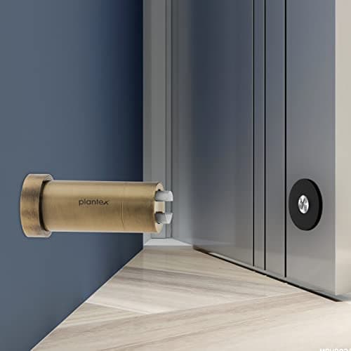 Plantex Stainless Steel Wall-Mounted Magnetic Door Stopper/Door Catcher for Wooden Door/Stops for Door - Pack of 6 (Brass Antique)