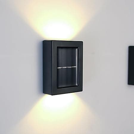 Patio Planet Solar Wall Light Exterior Porch Lights Fence Fixture Deck Patio Decor Water Resistant Modern Sconce for Outdoor Backyard Garden. (1)