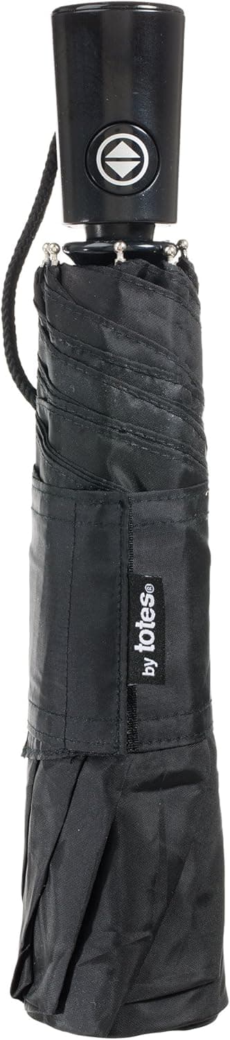 totes Automatic Open Close WaterResistant Travel Folding Umbrella Black