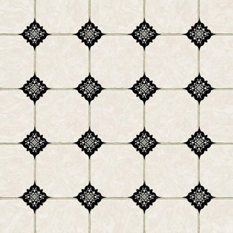 HEUREKA Black and Yellow Ceramic Tile Stickers Waterproof Floor Kitchen Wall Sticker (30 CM X 45 CM)-Self-Adhesive