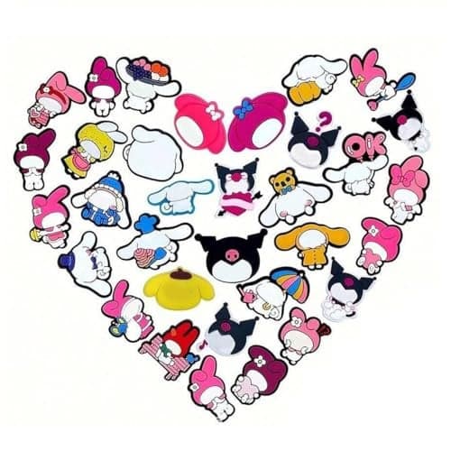 MAYCREATE® 33PCS Cartoon Shoe Decoration Charms for Croc Clog Sandals, Cute Charms Accessories for Kids Teen