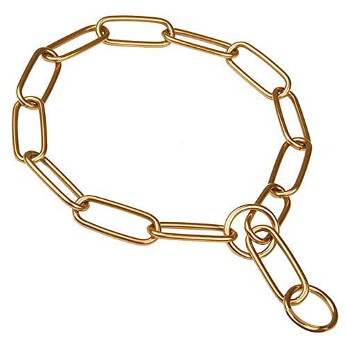 Dogline Herm Sprenger Curogan Long Link Fur Saver Training Collar Hypoallergenic Nickel Free No-Pull Slip Chain for all Dogs Easy Control Made in Germany 3mm 24in 62cm