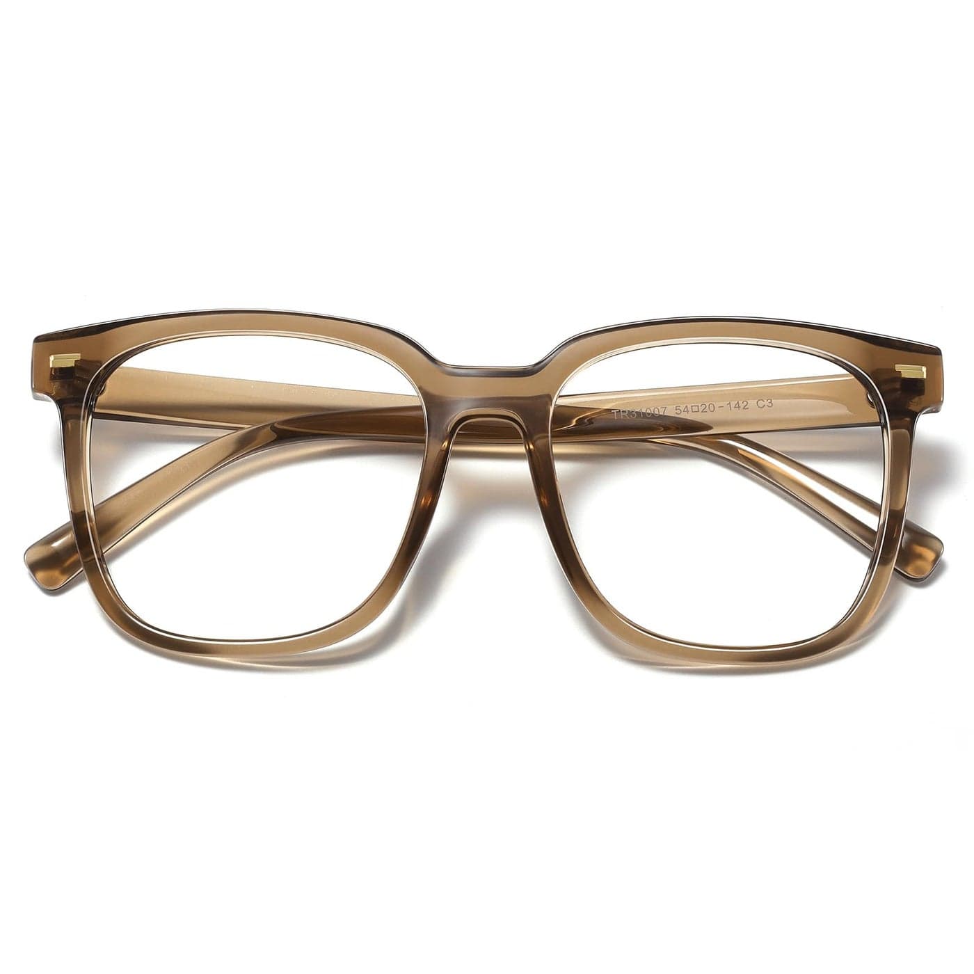 PANNER Oversized Square Blue Light Blocking Glasses for Women Men Anti Glare Reduce Eyestrain Computer GlassesBrown