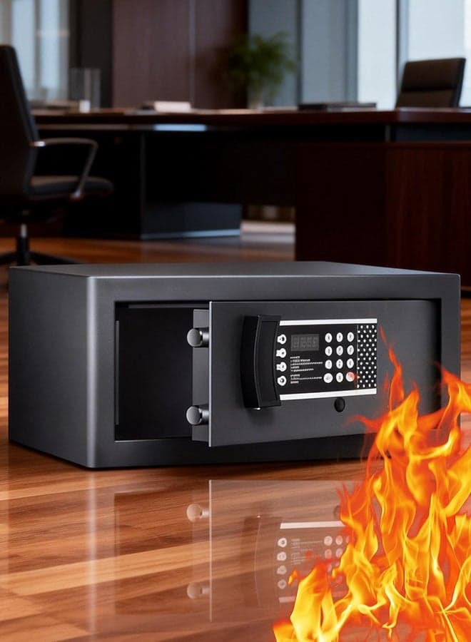 Safe Box Fireproof Waterproof Heavy Duty SAfe for Home Use Removable Inner Cabinet and Shelf Anti-Theft Digital SafE BoX for Office Hotel 21x43x36cm