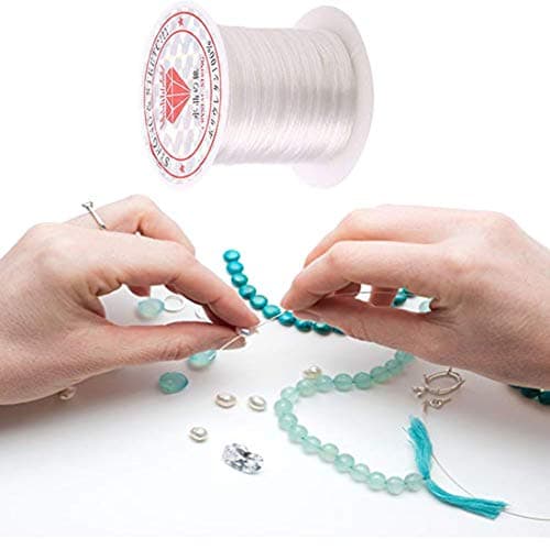 DIY Crafts Non Stretch Non Stretchy Crystal String Beading Thread Nylon Line Rope for Jewellery Making Crafts 0.45mm For Jewellery Making (Pack Of 1 Pc, Non Stretchy)