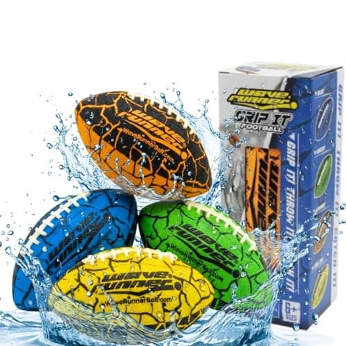 Wave Runner Grip It Size 925in Water Football Beach Toys Kids Outdoor Games for Summer Pool Toys Football Special Grip Pattern Double Laced Lightweight All Weather Fun Water Toy