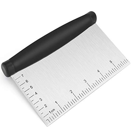 UUBAAR Bench Scraper Chopper 6 Inch Stainless Steel Dough Cutter with Contoured Grip MultiPurpose Kitchen Tool for Baking Cooking Food Scraper Chopper Pastry Knife