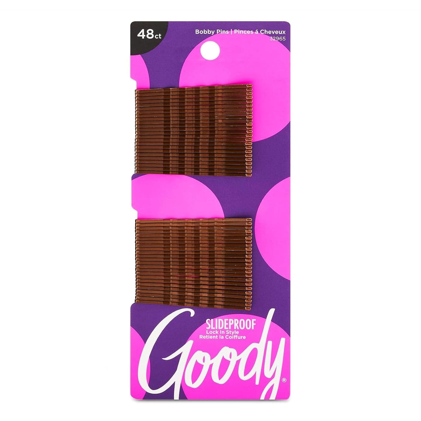 Goody SlideProof Bobby Pins 48 Ct Brunette Brown High Gloss Bobby Hair Pins for Styling Lock In Style Comfortable PainFree Hair Accessories for Women Men All Hair Types
