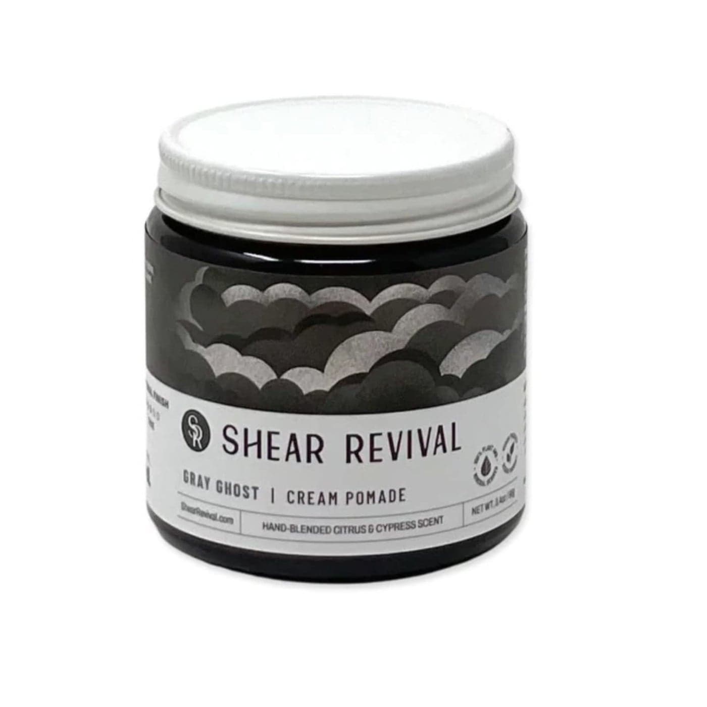 Shear Revival Gray Ghost | Matte Finish Molding Hair Wax Paste For Men Styling Cream with Strong Hold & Medium Shine with Sunflower Oil, Rice Bran Wax, Aloe Leaf Juice Notes of Citrus & Cypress 3.4oz