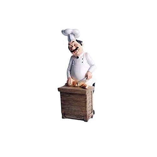 SMANTA Chef Slicing Loaf Decorative Statues - 3D Resin Home Countertop Table Decoration for Country Cottage Decor & Gourmet Kitchen Decorations