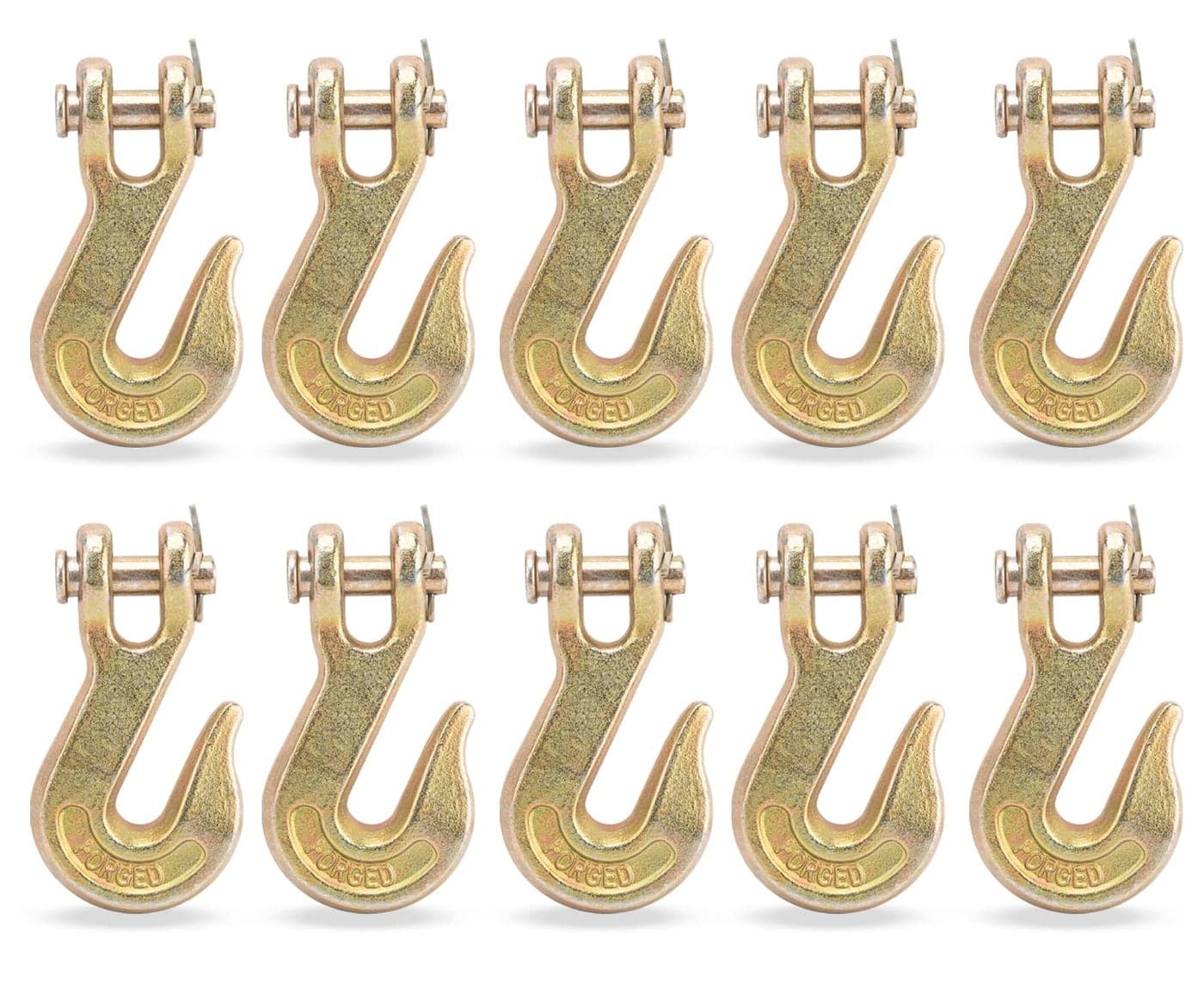 9TH SHOP Clevis Grab Hooks, 3/8" Pin 6600 lbs G70 Heavy Duty Grab Hook Clevis for Truck Trailer Tow Chain Transport (10Pack)
