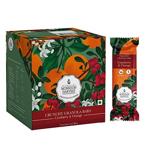 MONSOON HARVEST Crunchy Millet Granola Bars (Cranberry And Orange),240 G