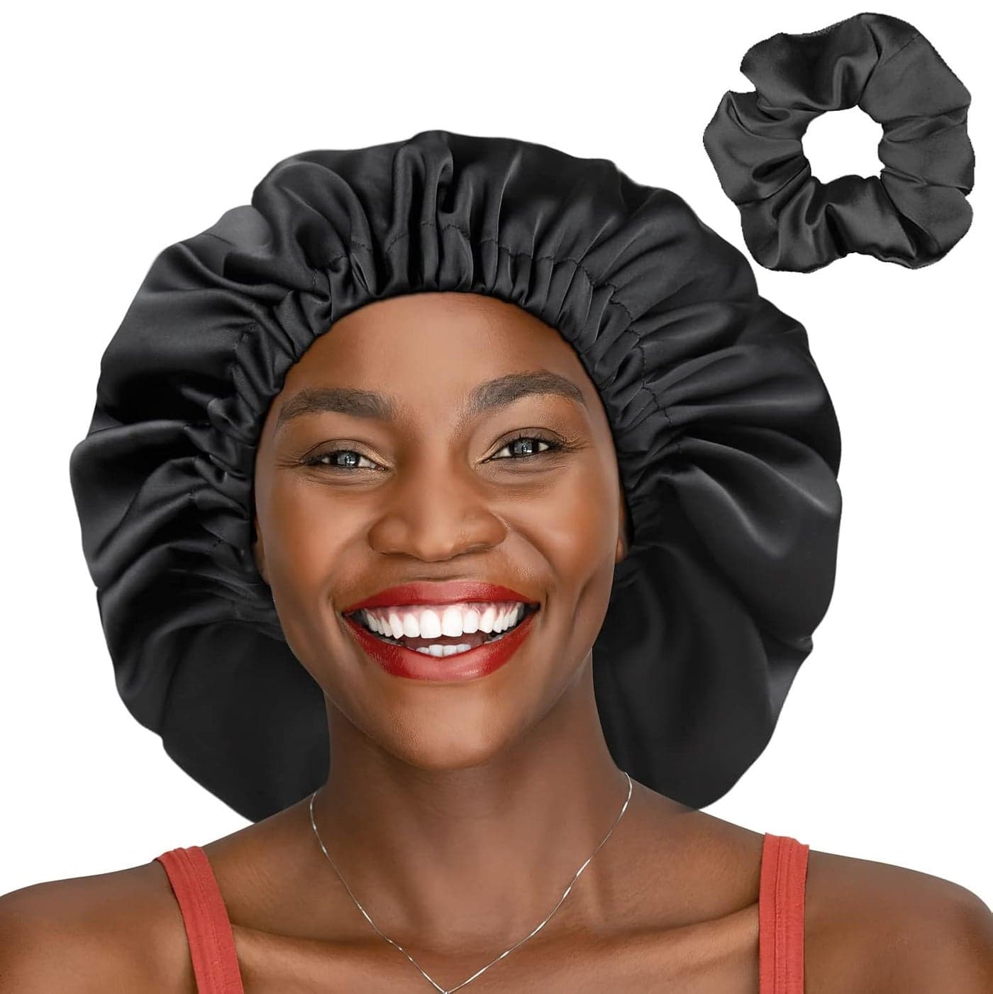 Winitas Satin Lined CapDouble Layer Sleeping Frizzy Hair Milk