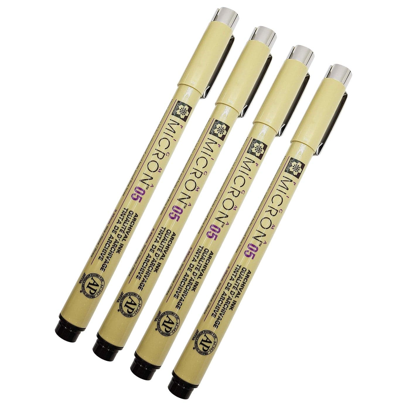 Sakura Pigma Micron 05 Black Pen 045mm Line Width Pack of 4 05
