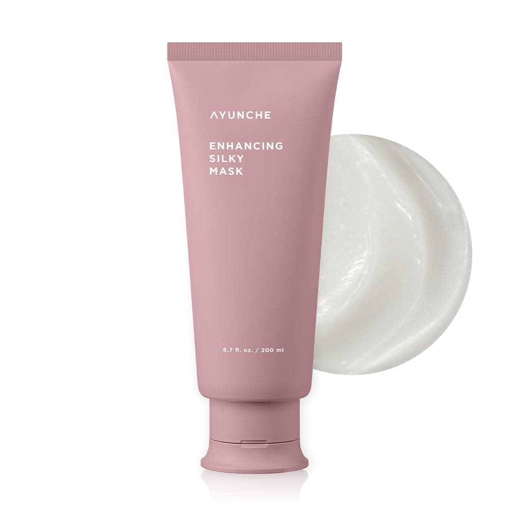 AYUNCHE Enhancing Silky Hair Mask 67 fl oz 200ml For Dyed Damaged Hair Nourishing Smoothing Deep Conditioner with Camellia Oil Korean Salon Brand
