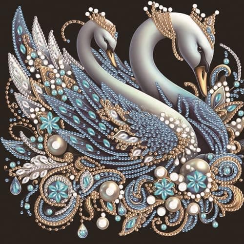 Anuver Diamond Painting Kits for Adults Swan 5D Special Shape Crystal Rhinestones Diamond Painting for Beginners Diamond Art Kits for Home Wall Decoration 1212 Inch