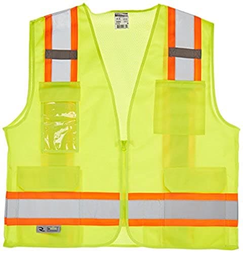 Radians SV6GM Two Tone Surveyor Class 2 Safety Vest, Medium, High visibility Green