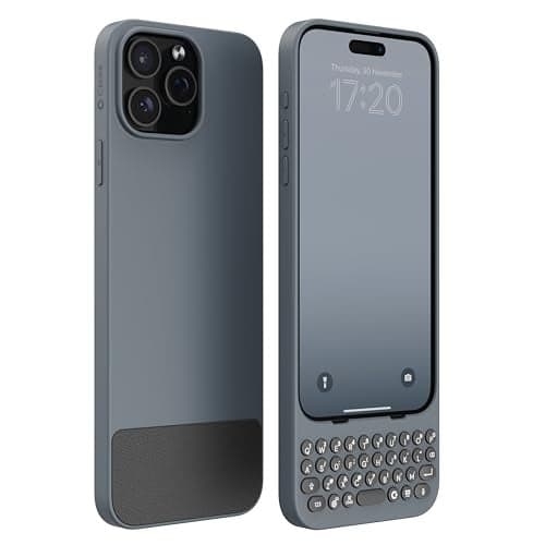 Clicks Keyboard for iPhone 15 Pro Max – Keyboard Case for Premium Typing Experience – Faster, Accurate Typing, Charge as Normal – London Sky