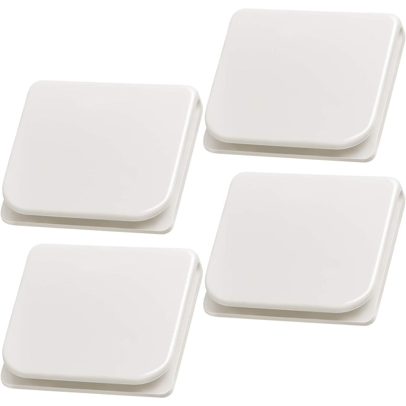 Jetec 4 Pieces Shower Curtain Clips for Liner Shower Windproof Splash Guard Holders Self Adhesive Bathtub Curtain Clips Splash Guard for Wall to Hold in Place White