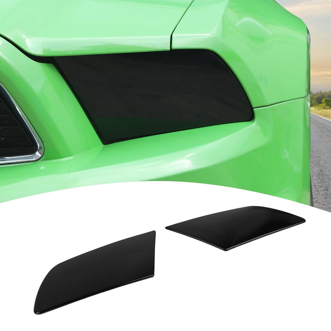 PDKLIN for Mustang Smoked Headlight Covers Trim Compatible with 20102014 Ford Mustang Smoked Black Exterior Accessories 2pcs