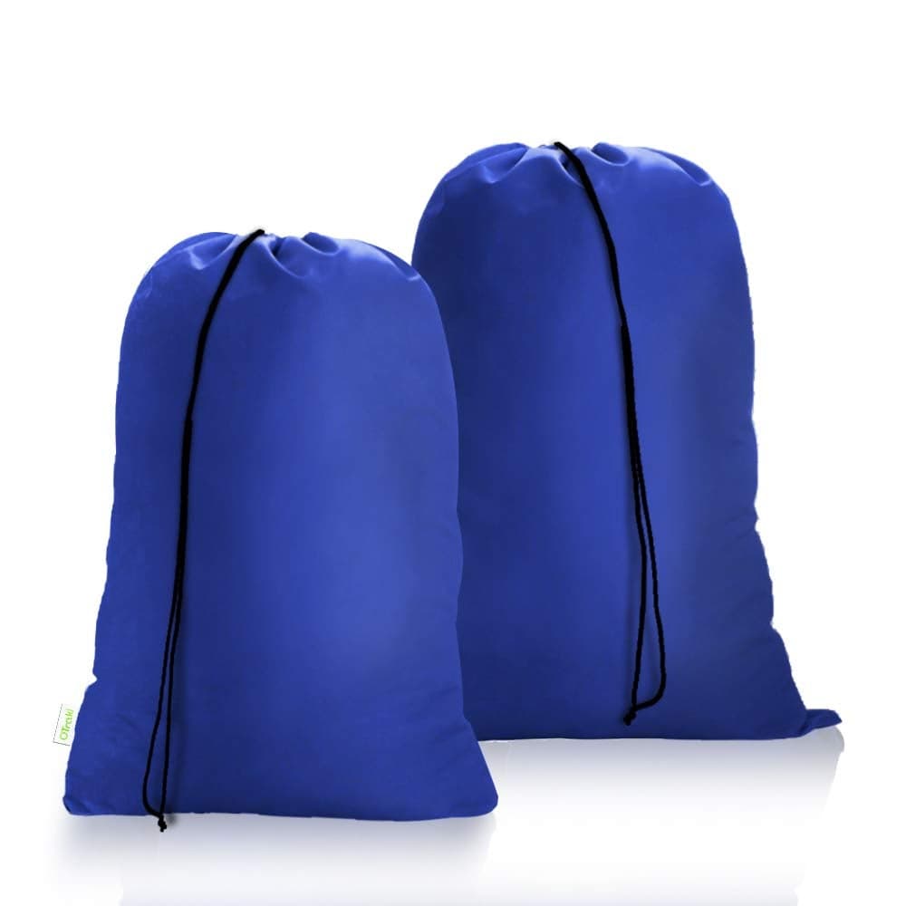 OTraki 2 Pack Laundry Bags 24x32 Inch Heavy Duty Laundry Basket Liners Medium Drawstring Wash bag Dirty Clothes Machine Washable Laundry Storage Bags for College Home Dorm Blue