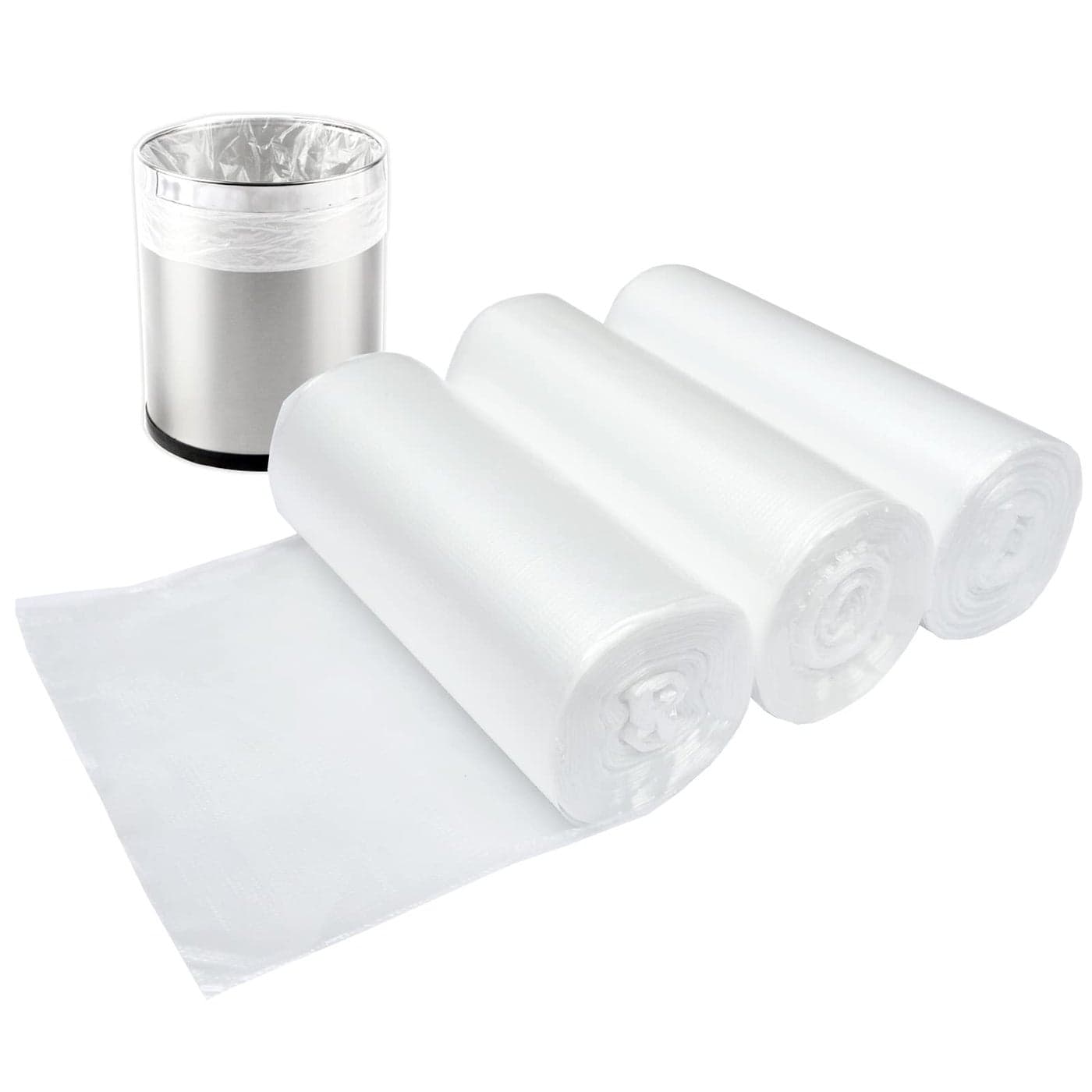 12 Gallon Small Trash Bags 45 Liter Trash Can Liners Garbage Bags Wastebaskets Liners for Bathroom 150 Counts Clear Bags