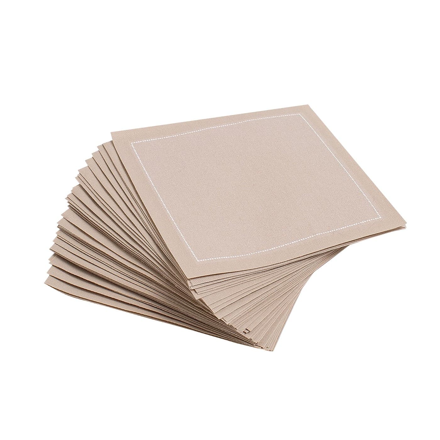 Five Star Napkins Luxury Cotton Cloth Cocktail Napkins - Bar Napkins, Party Napkins, Beverage Napkins, Events, Holiday, Wedding, Birthday, Parties - 4.5" x 4.5" - Disposable (50 x) Sand
