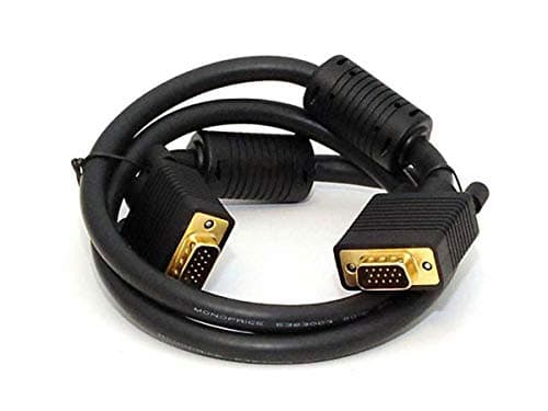 Monoprice Monitor Cable 3 Feet Black Super VGA Male to Male with Ferrites Gold Plated
