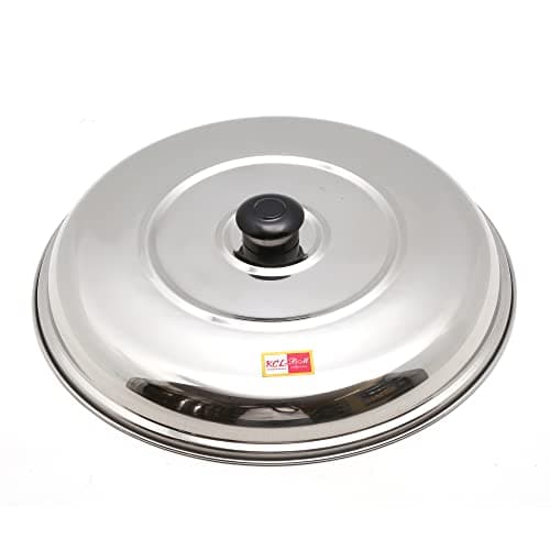 KCL Stainless Steel Multipurpose Lid/Cover for Dosa, Utensils, Tawas, Kadhais, Pots and Pans -Diameter - 25.5CM