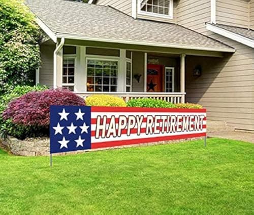 Military Retirement Banner Army Navy Air Force Marine Corps Police Happy Retirement Party Sign