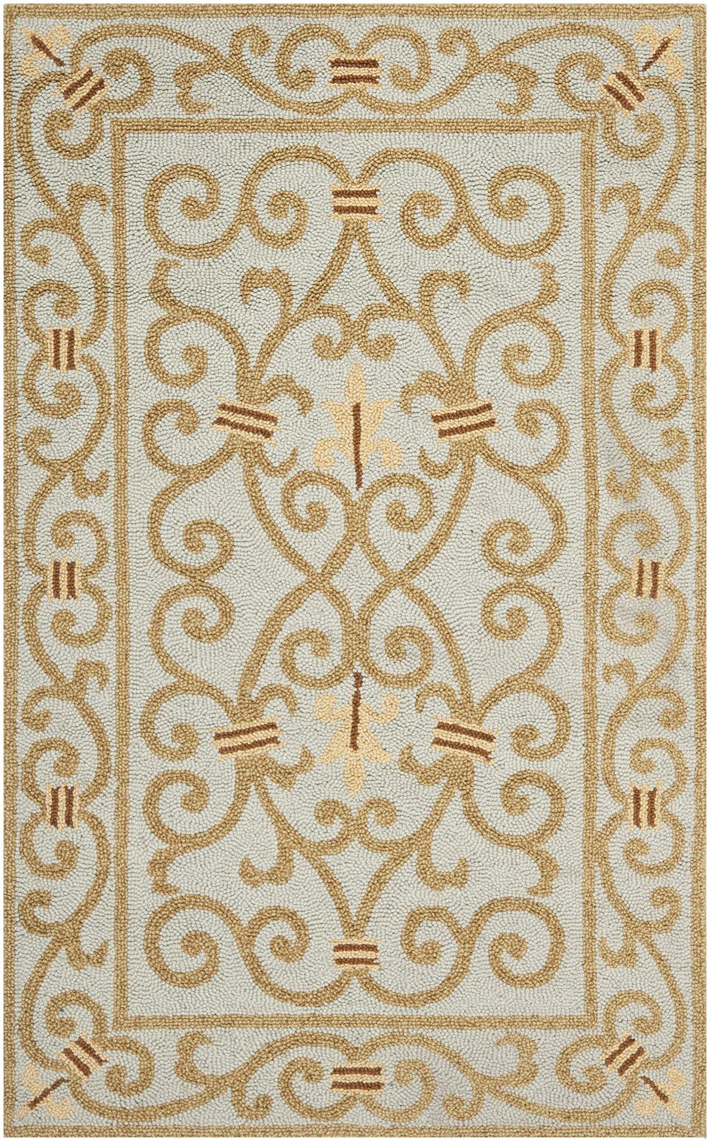SAFAVIEH Chelsea Collection Accent Rug 26 x 4 Light Blue HandHooked French Country Wool Ideal for High Traffic Areas in Entryway Living Room Bedroom HK11L