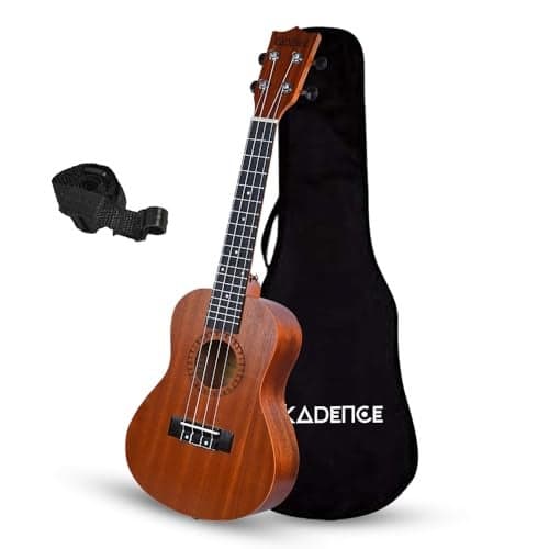 Kadence Concert Ukulele 23 Inch – Cinnamon Brown, Fluorocarbon Strings, Matte Finish with Strap & Bag (Spring Summer Collection)