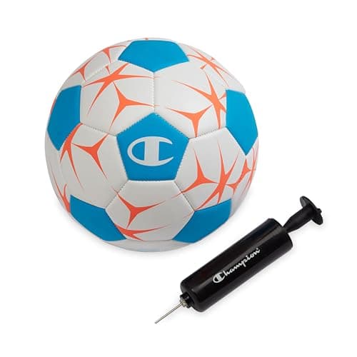Champion Prodigy Soccer Ball Size 3 WhiteFierce TideVery Coral Matte Finish 32Panel Design Enhanced Control PVC Cover Butyl Bladder for Indoor Outdoor Training Includes 6 Pump