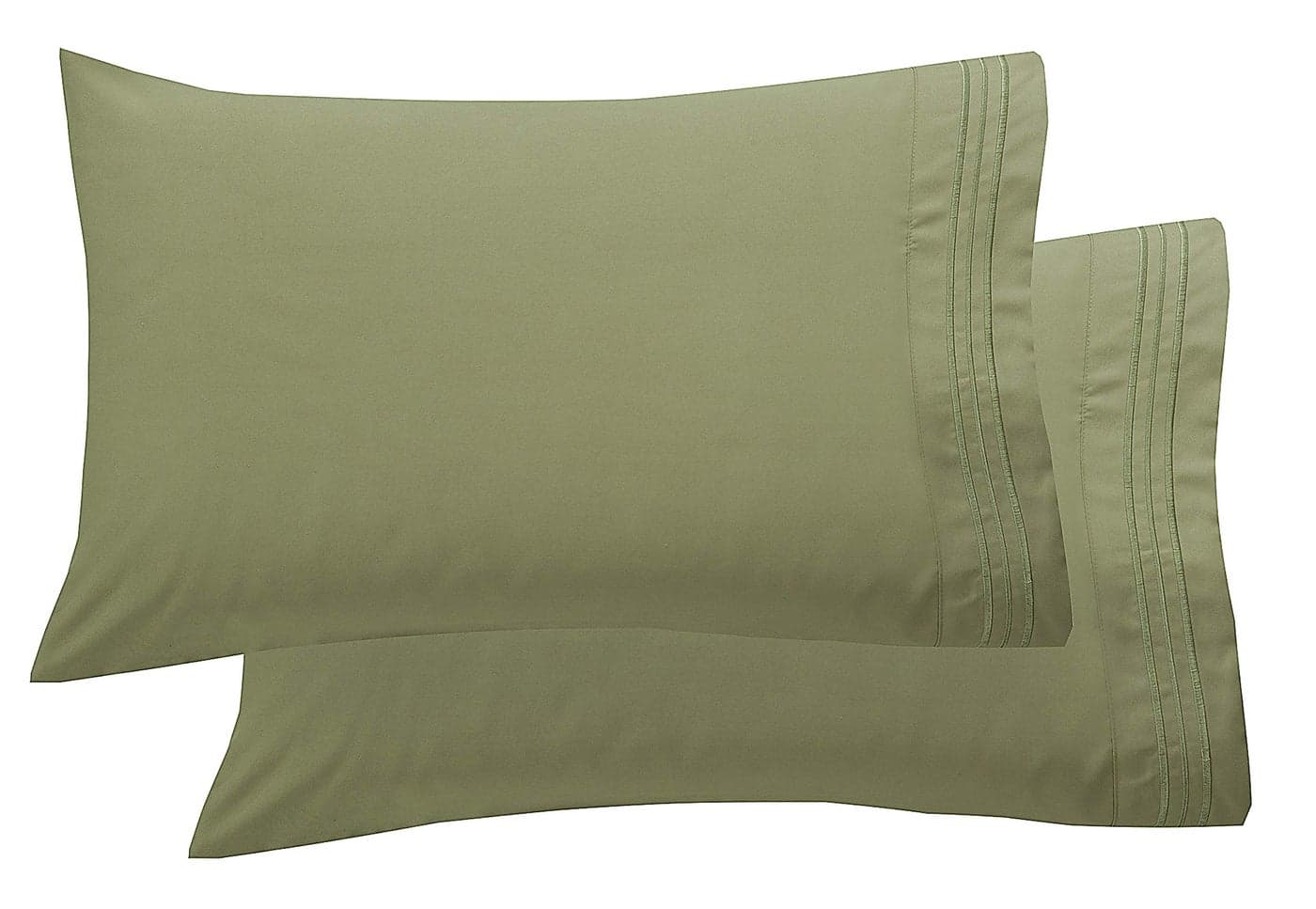 Elegant Comfort Luxury UltraSoft 2Piece Pillowcase Set 1500 Premium Hotel Quality Microfiber Double Brushed Wrinkle Resistant King Size SageGreen