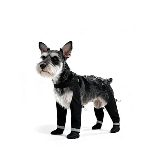BillionChains Dog Boots with Adjustable Suspender, Anti-Slip Dog Shoes, Waterproof Paw Protector for Rainy, Snowy, Hot Pavement, S