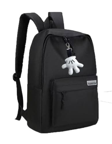 TayloHil 18 inches Mouse Design Backpack with Palm Pendant 2 Piece Set black