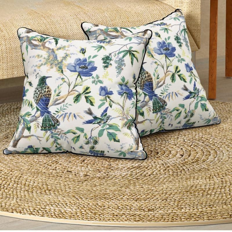 EasyGoods India Premium Cotton Cushion Covers 16x16 Inch | Soft Durable Fabric | Elegant Printed Covers for Sofa & Living Room | Hidden Zipper |Set of 2