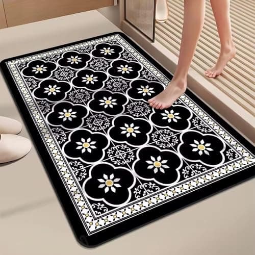 SKVM Water Absorbent mat for Bathroom Kitchen Floor Door Entrance Anti Slip Floor Foot Anti Skid Bathroom Shower mat (Design 17)
