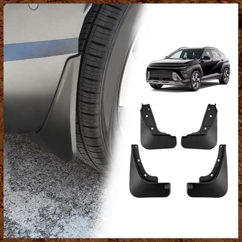Muslogy for 2024 2025 2026 Kona Mud Flaps Splash Guards Front & Rear 4Pcs Fender Flaps No Drilling Required Compatible with Hyundai Kona 2024 Accessories(Won't Fit N Line Model)