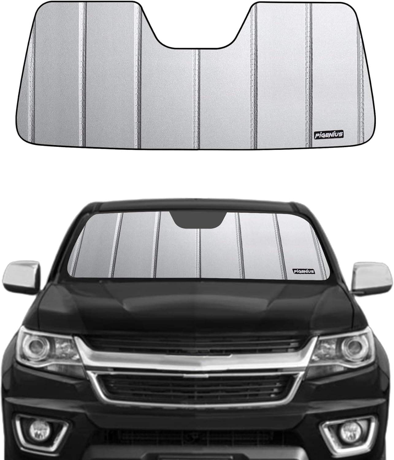 Pigenius Windshield Sun Shade for Chevrolet Colorado and GMC Canyon (2015-2022) - Ultimate Folding Sunshade